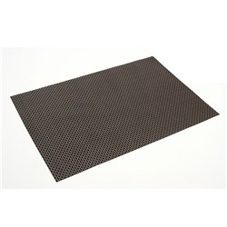 Placemat Plastic Woven Black/Brown 450x300mm