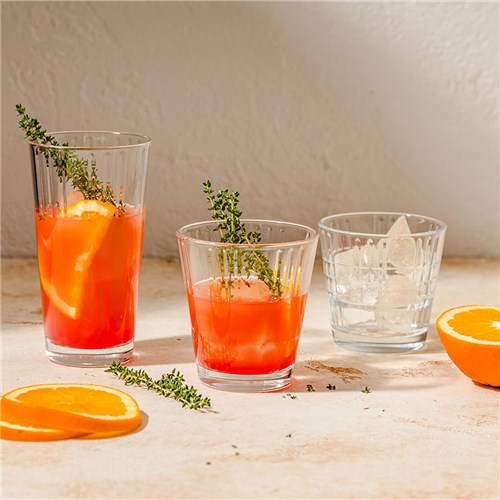 Stack Up Cross Old Fashioned Glass 210ml Tempered