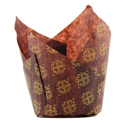 3451096 Tulip Muffin Wrap Brown & Gold 90/50x60mm