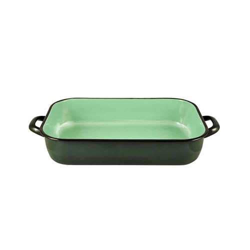 Enamelware Induction Baking Dish With Handles Grey 3.4L 405x225x72mm
