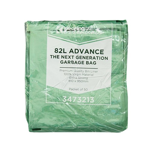 Kleaning Essentials Advance Next Generation Garbage Bags Green 82L