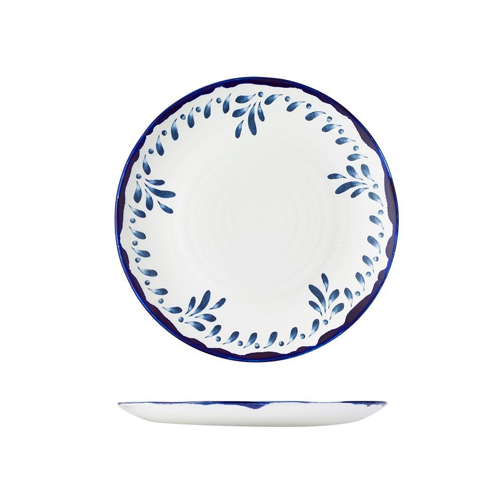 Mediterranean Coupe Plate White Blue 270mm 1076477 Reward