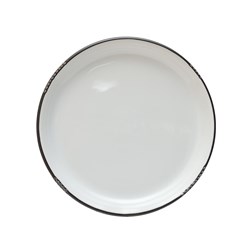 Bistrot Plate White Black Rim 254mm 
