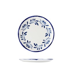 1076476 - Mediterranean Coupe Plate White & Blue 230mm