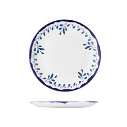 1076477 - Mediterranean Coupe Plate White & Blue 270mm