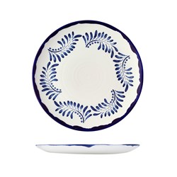 1076478 - Mediterranean Coupe Plate White & Blue 290mm