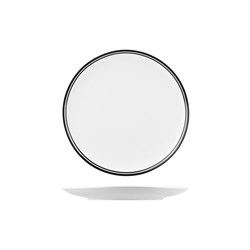 1077042 - Nano Cru Round Coupe Plate White & Black 240mm