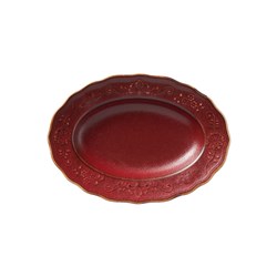 Vintage Cinder Deep Oval Plate 256x182x37mm Moda Porcelain