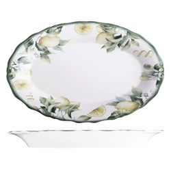 Sorrento Oval Scallop Plate 320x210mm ID Fine