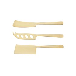 Cheese Knife 3 Piece Set Brass Artesa