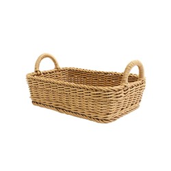 Rectangular Basket Tray With Handles Khaki 310x210x80mm Icon Chef