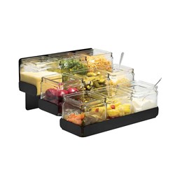 Condiments Station 9 Glass Jars With Stand Black 317x314x174mm