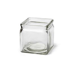 Square Glass Jar Clear Set of 3pcs 24oz 710ml