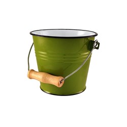 Bucket 1Lt Green W/ Hdl Enamel 127X140mm (6)