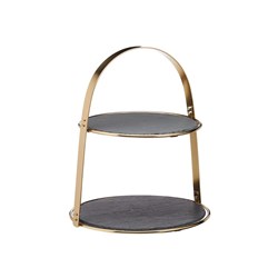 Cake Stand 2 Tier With Round Slate Platters 295X350mm Artesa