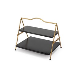 2 Tier Gold & Slate Serving Stand 450x60x385mm Artesa