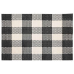 Rectangular Placemat Black Gingham 450x300mm Icon Chef