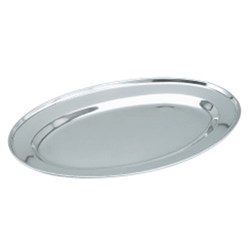 Oval Rolled Edge Platter Stainless Steel 500mm