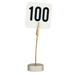 Stainless Steel Table Number Stand & Clip Round 100mm