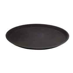 Non-Slip Fibreglass Round Bar Tray Black 350mm 