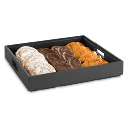 Cubic Black Serving Tray With Handles 400x400x65MM