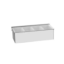 Bar Caddy & Lid Four Compartment Stainless Steel