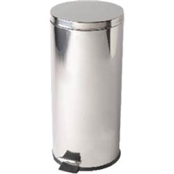 Pedal Bin Round Stainless Steel 30l