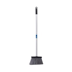 Oates Industrial Strength Lobby Pan Broom with Stiff Angled Bristle Black