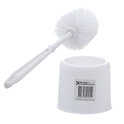 Kleaning Essentials Plastic Toilet Brush & Tidy Set White
