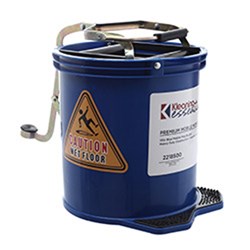 Kleaning Essentials Mobile Plastic Mop Bucket Blue 15L 