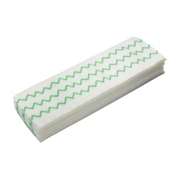 Microfibre Mop Pad Disposable Wht/Grn 150/Ctn