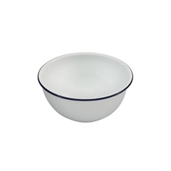 Enamel Mixing Bowl White/Navy 220x100mm 2L Bakemaster