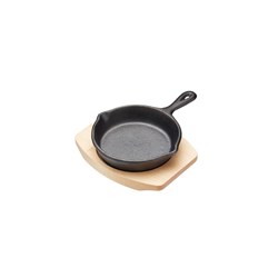 Mini Frypan Cast Iron With Wood Base 115mm Artesa