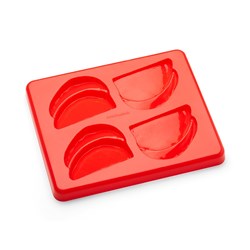Sliced Meat Silicone Food Mould & Lid 4 Portion Red