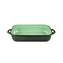 Enamelware Induction Baking Dish With Handles Grey 3.4L 405x225x72mm