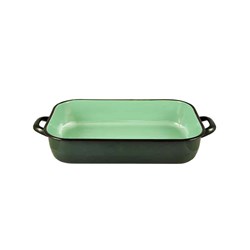 Enamelware Induction Baking Dish With Handles Green 4.8L 460x250x72mm