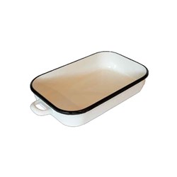 Enamelware Induction Baking Dish With Handles White 6L 490x280x77mm