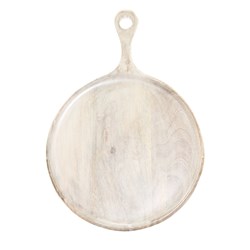 Mangowood Serving Board Round White 300mm  