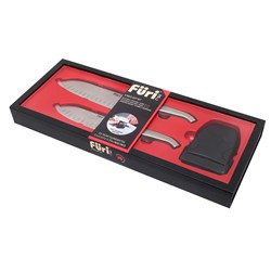 Furi Pro East/West Knife 3pce Set Inc Sharpener 