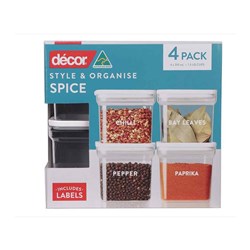 Decor Spice Storage Container 4pcs Set 310ml