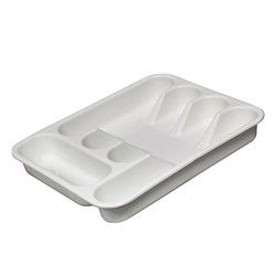Plastic Five Compartment Cutlery Tray White