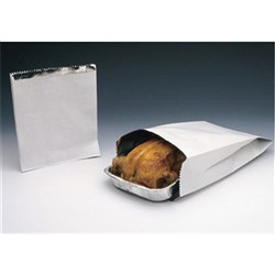 Foil Lined Plain Chicken Bag White Large 165x58x295mm
