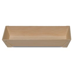 Wooden Veneer Rectangle Footed Box 218x142x40mm