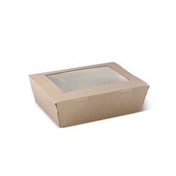 Board Rectangle Lunch Box Kraft Brown Large 195x140x65mm