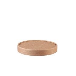Round Food Container Lid Kraft Brown Suits 236/355/473ml