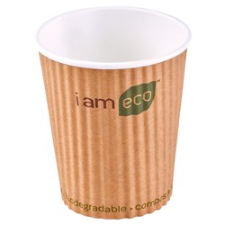 Ripple Wrap Cup 240Ml Brown I Am Eco 1000/Ctn 8Oz