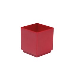 Mini Cube Red Plastic 40X40x45mm 65Ml 50/Pkt (16)