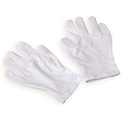 Cotton Hemmed Waiters Glove White Womens 