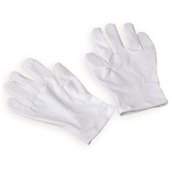 Cotton Hemmed Waiters Glove White Mens