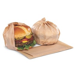 Burger Wrap Brown Large 100x90mm PleatPak